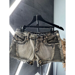 Women's Rock Revival Denim Shorts Size 28 Gray
